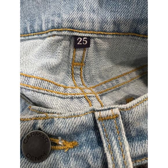 Festival Jeweled Fringe Denim Shorts Pearl Chain Cutoff Size 25 - Picture 7 of 10